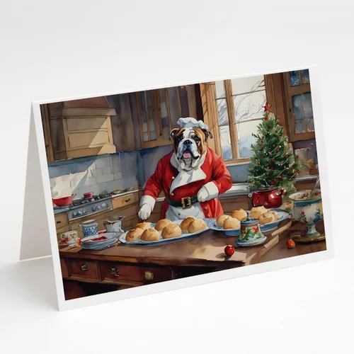 Miniatura 185 de Caroline's Treasures DAC3884GCA7P Paquete de 8 tarjetas en blanco de Navidad con galletas de husky siberiano Tarjetas de felicitación con sobres