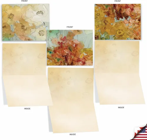 Miniatura 2 de The Best Card Company – 10 tarjetas en fondo blanco con flores, en caja (4 x 5.12 pulgadas) – Juego de tarjetas florales surtidas
