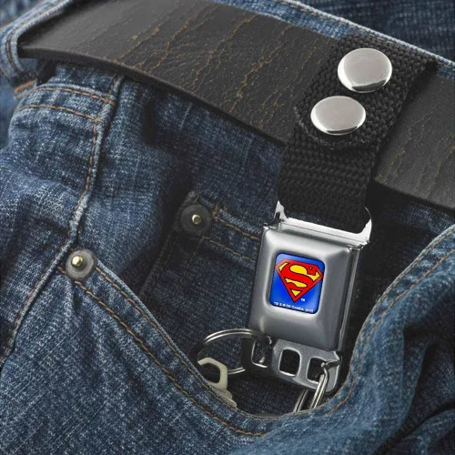 Miniatura 3 de Buckle-Down Llavero-Superman Full Color Azul