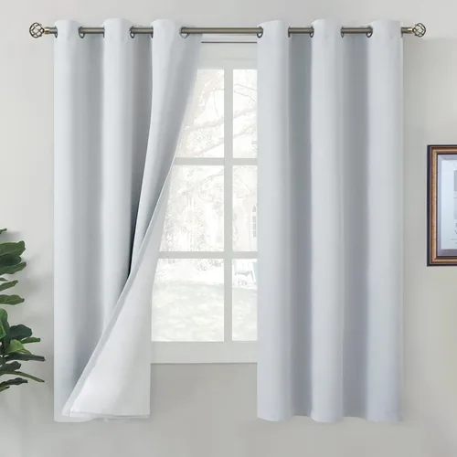 Miniatura 15 de BGment Cortinas opacas cortas de 30 pulgadas de largo, 2 paneles de cortinas 100% de oscurecimiento de la habitación para ventanas pequeñas