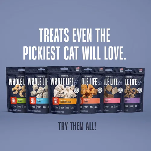 Miniatura 8 de Whole Life Cat Just One - Golosinas liofilizadas para gatos, alimentos liofilizados de grado humano, aperitivos de entrenamiento saludables