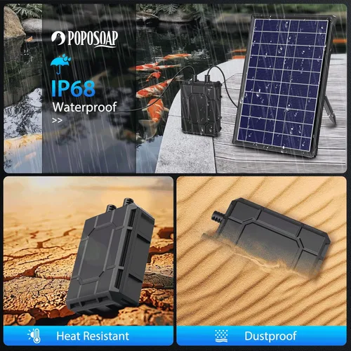 Miniatura 5 de POPOSOAP Reserva de Batería de 1800mAh para Bomba de Fuente Solar, Reserva de Batería de 7.4V-8.4V para Kit de Bomba de Fuente de Agua Solar