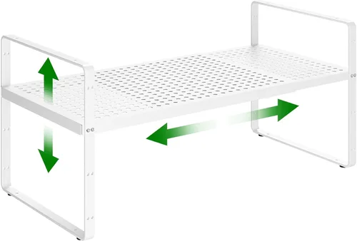 Estante organizador de gabinete de cocina expandible, estante de metal resistente para especias apilable, estante de almacenamiento para gabinete de