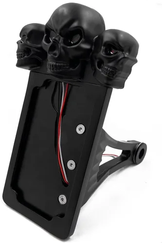 Miniatura 13 de MT301-A-BK Soporte de matrícula curvado lateral negro con luz LED de freno trasera, 7/8 pulgadas o 1 pulgada de ejes, compatible con Suzuki Kawasaki
