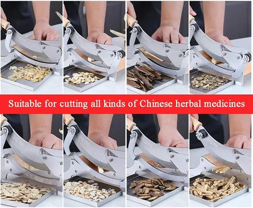 Miniatura 3 de CGOLDENWALL Cortadora manual de medicina china de acero inoxidable, herbáceas chinas, máquina de cortar medicina herbaria china para el hogar
