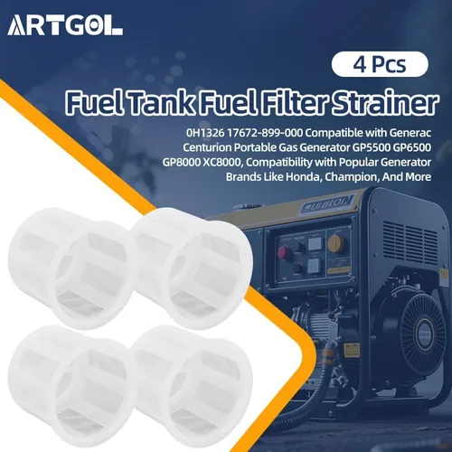 Miniatura 2 de 4 piezas Filtro de combustible para tanque de combustible 0H1326 17672-899-000 Compatible con el generador portátil de gas Generac Centurion GP5500