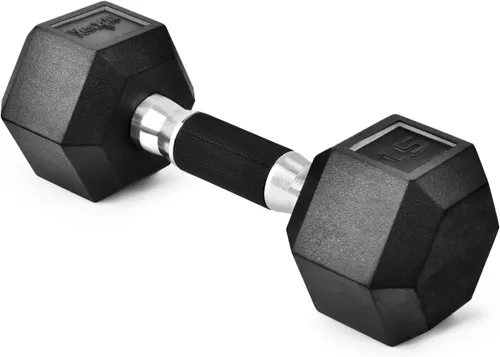 Miniatura 9 de Yes4All Mancuerna Hexagonal con Revestimiento de Agarre de Goma – Pesas de Mano con Antideslizante 5-50 LBS Individual B. 10 libras