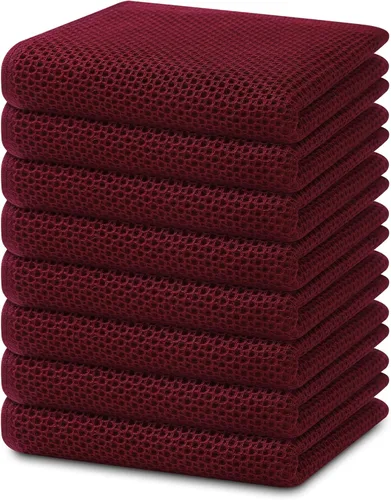 Miniatura 167 de Homaxy Paños de cocina de 100% algodón con tejido de gofre, ultra suaves, absorbentes, de secado rápido, 12 x 12 pulgadas, paquete de 6, amarillo