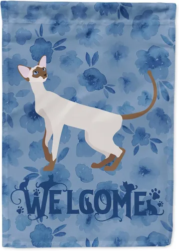Miniatura 66 de Caroline's Treasures CK4813CHF - Bandera de bienvenida con gato abisinio azul, manga grande, para porche, para colgar en la pared, poliéster