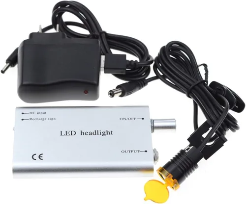 NSKI Tipo de inserción de lámpara de faro LED de 3 W/tipo clip con filtro para lupa binocular plateada (tipo de inserción)
