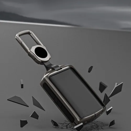 Miniatura 5 de Funda de llavero de aleación de metal, compatible con Volvo 4 botones C30 S60 S80 S90 XC40 XC60 XC70 XC90 V90 llavero, funda de TPU azul, Goma