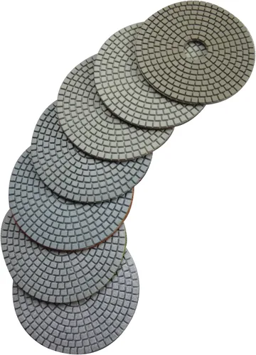 Miniatura 5 de Diamond - Almohadillas de pulido húmedas de 5 pulgadas para granito, mármol, travertino, terrazo, piedra de ingeniería (paquete de 7)