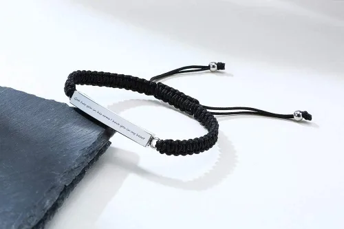 Miniatura 4 de Pulsera de urna personalizada para cenizas, recuerdos de joyería de cremación para mujeres y hombres, pulsera ajustable de cuerda tejida hecha a