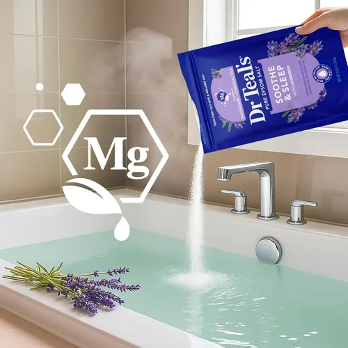 Miniatura 5 de Dr Teal's - Solución de baño de sal de Epsom, Calma y sueño, lavanda, 3 libras