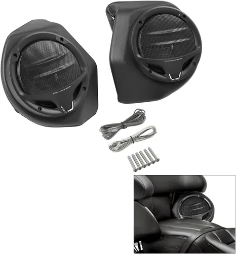 Miniatura 9 de TCMT King - Caja para maletero de motocicleta, almohadilla para respaldo, portaequipajes, altavoces, luces laterales, luz trasera para Harley