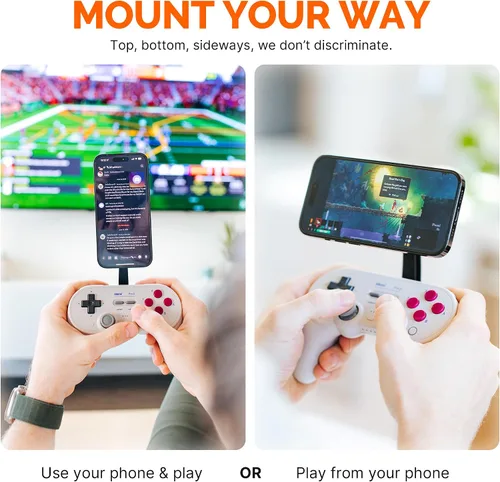 Miniatura 6 de Mechanism Phone Mount Controller Bundle for 8Bitdo Pro 2 Wireless Controller Easily Connect Any iPhone or Android Device Using Our Ultra Secure