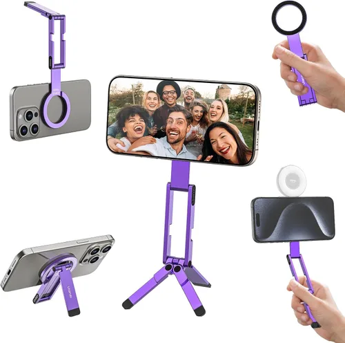 Miniatura 11 de ULANZI MA60 - Soporte magnético de trípode para iPhone - Mini trípode de smartphone de aluminio para teléfono celular, soporte de bolsillo