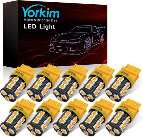 Miniatura 22 de Yorkim Bombillas LED 1157 brillantes rojas, bombilla de freno 1157, 9-30 V, 1157 2057, 2357, 7528, BAY15D, bombilla LED con proyector de repuesto