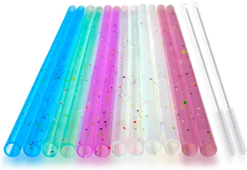 Pajitas de silicona reutilizables, 12 popotes de silicona ecológicos, 2 cepillos de limpieza, para vasos de 30 onzas y 20 onzas, Rtic, Yeti, Ozark,
