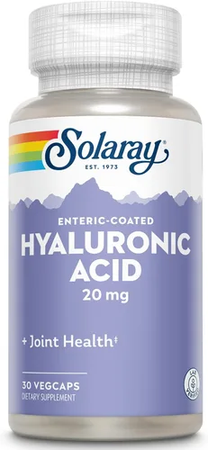 SOLARAY Ácido hialurónico | Ayuda a apoyar la comodidad saludable de las articulaciones y la salud de la piel | con vitamina C | 30 cápsulas