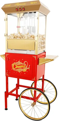 Miniatura 9 de Máquina de palomitas de maíz de 12 onzas con carro, hervidor de acero inoxidable de 12 onzas y luz de calentamiento, regalos de Navidad, regalos
