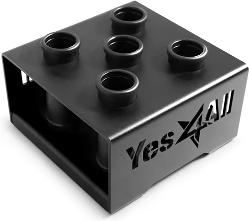 Yes4All Estante de almacenamiento vertical, organizador de gimnasio en casa, estante para mancuernas y barras olímpicas de 2 pulgadas C. Negro