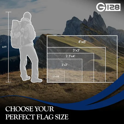 Miniatura 7 de G128 Bandera de Estados Unidos 1 x 1.5 pies Serie ToughWeave manga bordada de poliéster 210D Bandera de país, estrellas bordadas, rayas