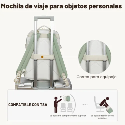 Miniatura 6 de VANKEAN Mochila para laptop para mujer con bolsillo para vaso de gran capacidad, bolsa de computadora portátil de 15.6 pulgadas, mochila de viaje