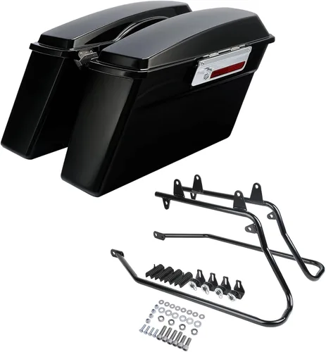 Miniatura 34 de Kit de soporte de conversión para alforjas extendidas de 4" TCMT, compatible con Harley Heritage Softail Fatboy FLSTF Breakout 1984-2017, negro