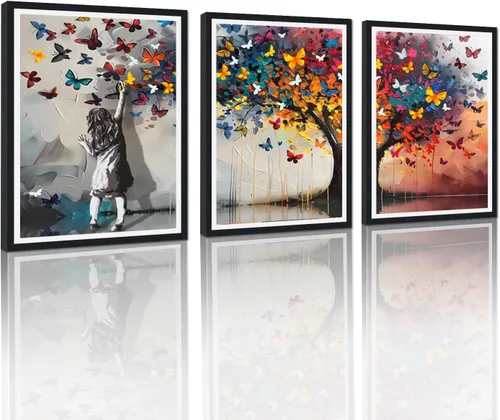 Miniatura 109 de 3 Piezas de Arte de Pared Banksy en Lienzo, Póster de Graffiti, Decoración de Pared con Citas Inspiradoras, Nunca Te Rindas, Obras de Arte para Sala