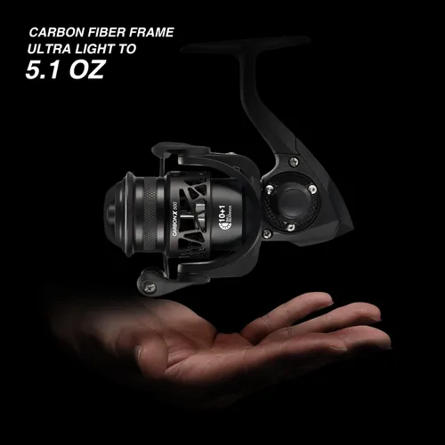 Miniatura 2 de Carretes giratorios Piscifun Carbon X, de ligero a 5.1oz, con marco y rotor de carbono, arrastre máximo de 14.9 kg, rodamientos blindados de 10+1