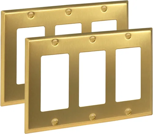 Miniatura 12 de Rio Salto BRASS - Cubierta de pared de metal dorado para toma de corriente o interruptor de luz, placa de pared resistente a la corrosión, cubierta