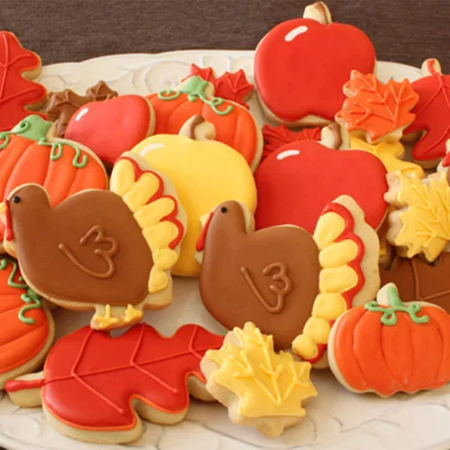 Miniatura 5 de Cortadores de galletas de Acción de Gracias, 8 piezas de hojas de otoño, juego de cortador de galletas de pavo, calabaza, hoja de arce, roble, maíz