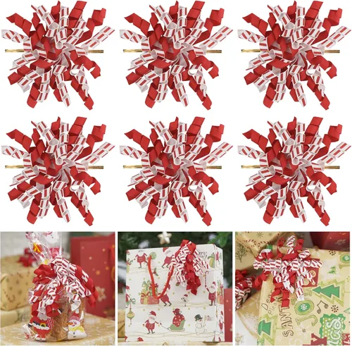 Miniatura 26 de AIMUDI Lazos Blancos de 4" Lazos Blancos Burst Lazos de Cinta Rizada Autoadhesivos para Envolver Regalos Cinta Grosgrain Lazos con Amarre Torcido