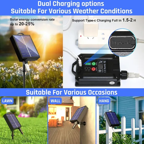 Miniatura 2 de Nuevas luces de cuerda solares mejoradas para exteriores, impermeables, 32m, 300 LED, luces de tira solares con control remoto, temporizador