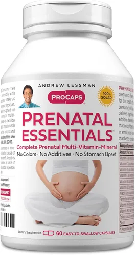 ANDREW LESSMAN Prenatal Essentials 60 cápsulas – Vitaminas prenatales completas para mujeres, sin aditivos, nutrientes para el embarazo de mujeres,
