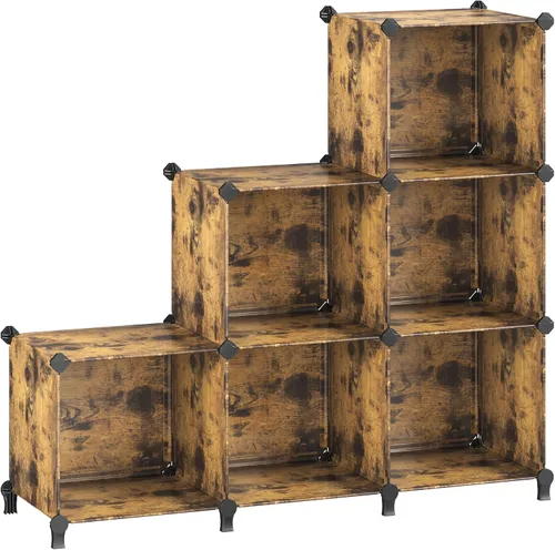 Miniatura 13 de Organizador de plástico Songmics 3 pisos, bricolaje cubeta de almacenamiento, clóset estantería 6 cubos, Estantería mueble negro ulpc06h