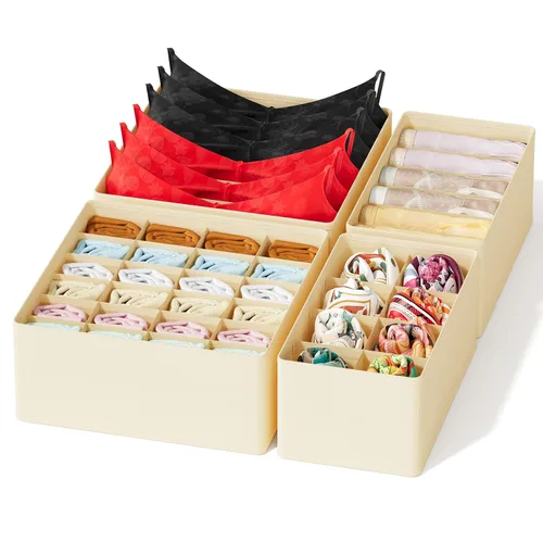 Miniatura 13 de SpaceAid Organizador Divisor de Cajón de Calcetines Paquete de 3, 64 Celdas Organizadores de Ropa Interior para Cómoda Armario Guardería