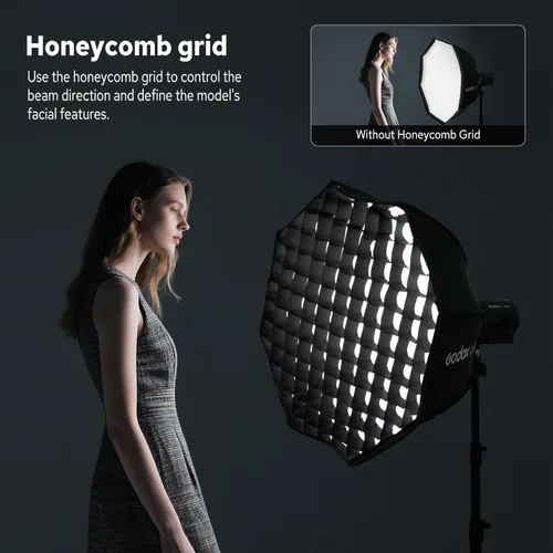 Miniatura 3 de Godox Caja de luz AD-S60S, caja de luz portátil de montaje Godox, caja suave de 23.6 ± 1.2 pulgadas con rejilla para AD400 Pro II AD300 Pro