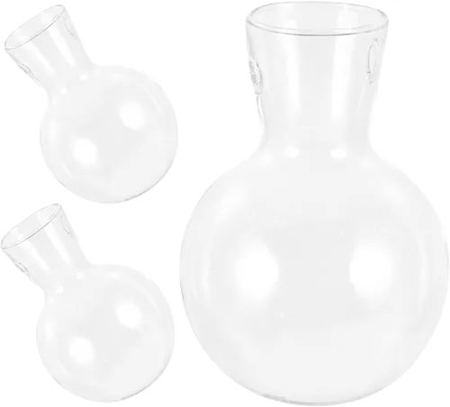 Milisten 3 piezas de vidrio hidropónico jarrón soporte moderno colgante maceta para decoración del hogar vidrio de borosilicato alto para plantas de