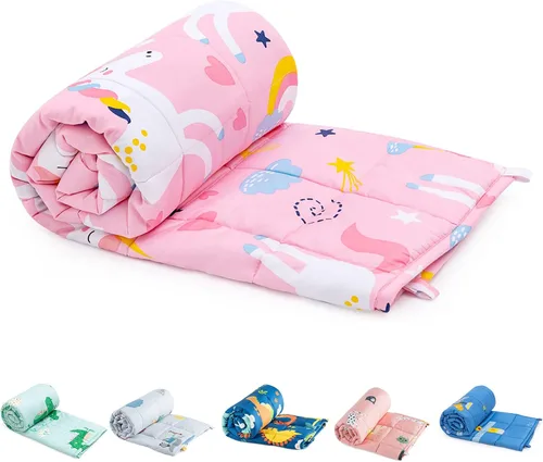 Sivio - Manta con peso de 100% algodón, manta con peso de 7 libras, de 41 x 60 pulgadas, manta pesada transpirable suave lavable para siesta en casa