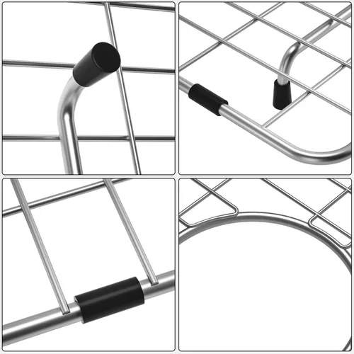 Miniatura 4 de Rejilla de fregadero de acero inoxidable y protectores para la parte inferior del fregadero de cocina, rejilla inferior de fregadero de 26 x 14 1/16