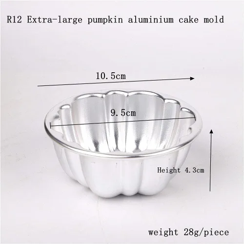 Miniatura 2 de LoBake 10 piezas de media bola de calabaza uva vollyball Shell aluminio tarta molde jalea pudín taza magdalena molde herramientas para hornear