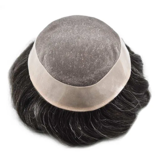 Miniatura 4 de Mens Toupee Hair Piece For Men Hair Replacement System For Men Fine Mono Mens Hair Piece Human Hair Piece Toupee For Men Hairpieces Protesis Capilar