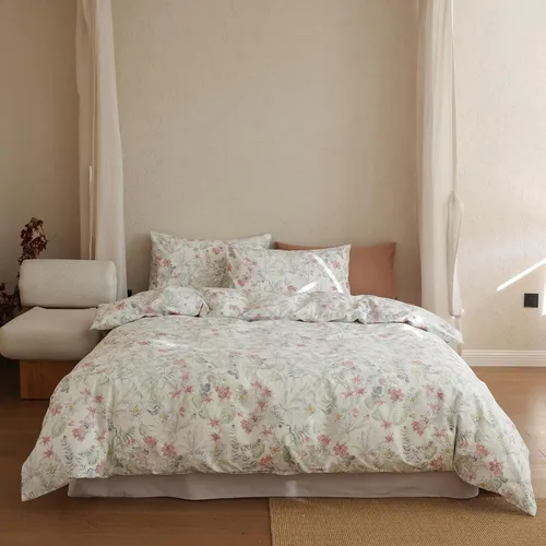Miniatura 17 de EAVD - Juego de funda de edredón floral amarillo, tamaño Queen, de algodón, reversible, con estampado de jardín, floral, estético, 1 funda