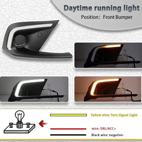 Miniatura 2 de Switchback Luz LED Antiniebla Frontal Blanca/Ámbar de Circulación Diurna con Función de Luz de Señal de Giro LED Dinámica Secuencial Compatible