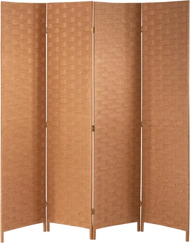 Miniatura 10 de PayLessHere Divisor de ambientes de malla de madera de 6 pies, tejido a mano, pantalla de división portátil plegable para interiores de 4 paneles