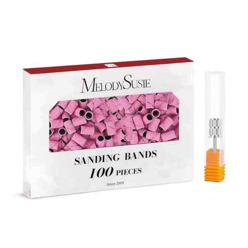 Miniatura 19 de MelodySusie - 100 bandas de lijado para brocas de uñas para lima eléctrica, de grano #80 grueso para limar uñas acrílicas, manicura y pedicura