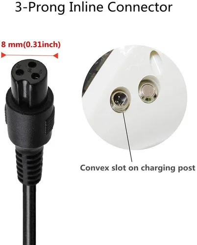 Miniatura 6 de EVAPLUS PowerFast - Adaptador de corriente de 42 V y 2 A, conector en línea de 3 clavijas para mod de bolsillo deportivo y Dirt Quad, adaptador
