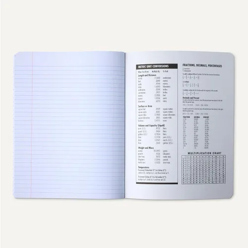 Miniatura 4 de Amazon Basics Cuaderno de composición, rayas universitarias, 100 hojas, 9.75 x 7.5 pulgadas, 1 paquete, mármol negro